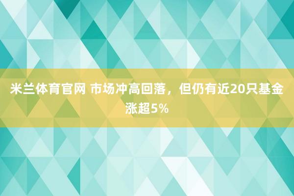 米兰体育官网 市场冲高回落，但仍有近20只基金涨超5%