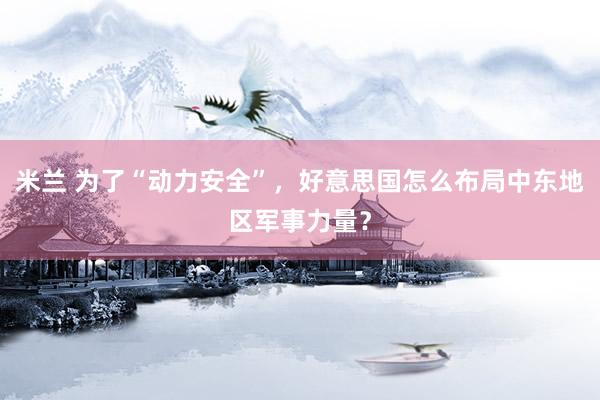 米兰 为了“动力安全”，好意思国怎么布局中东地区军事力量？